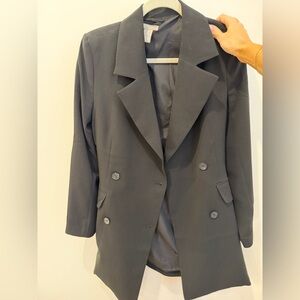 H&M Charcoal Double-Breasted Blazer